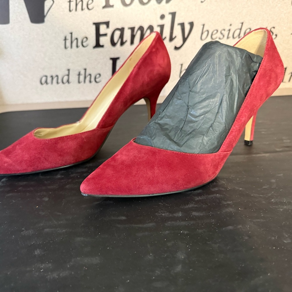 Marc Fisher Red Suede Heels